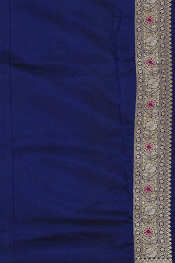 Image of Banarasi Silk Dark Blue Saree