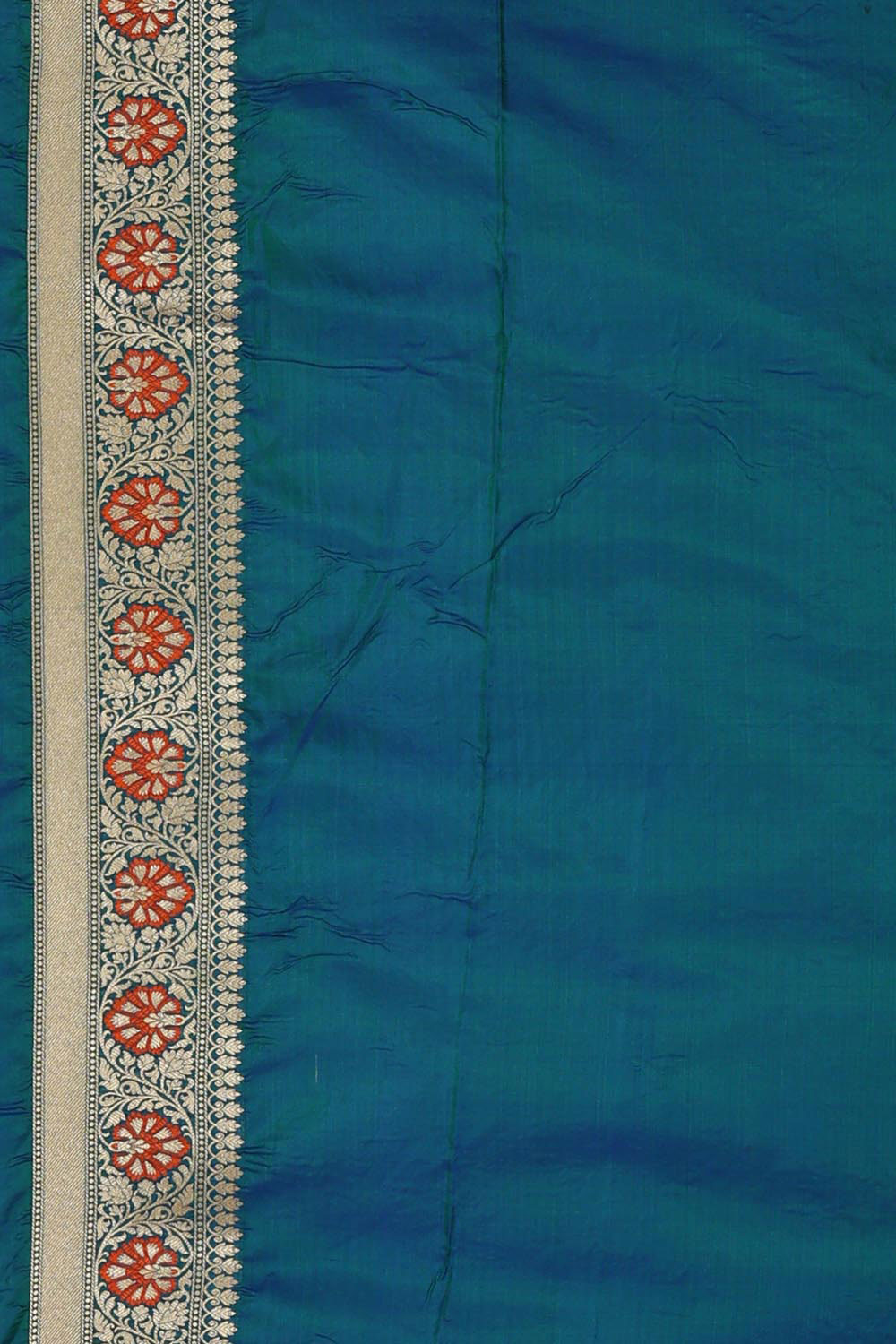 Collection of Banarasi Silk Peacock Blue Saree in a gallery layout