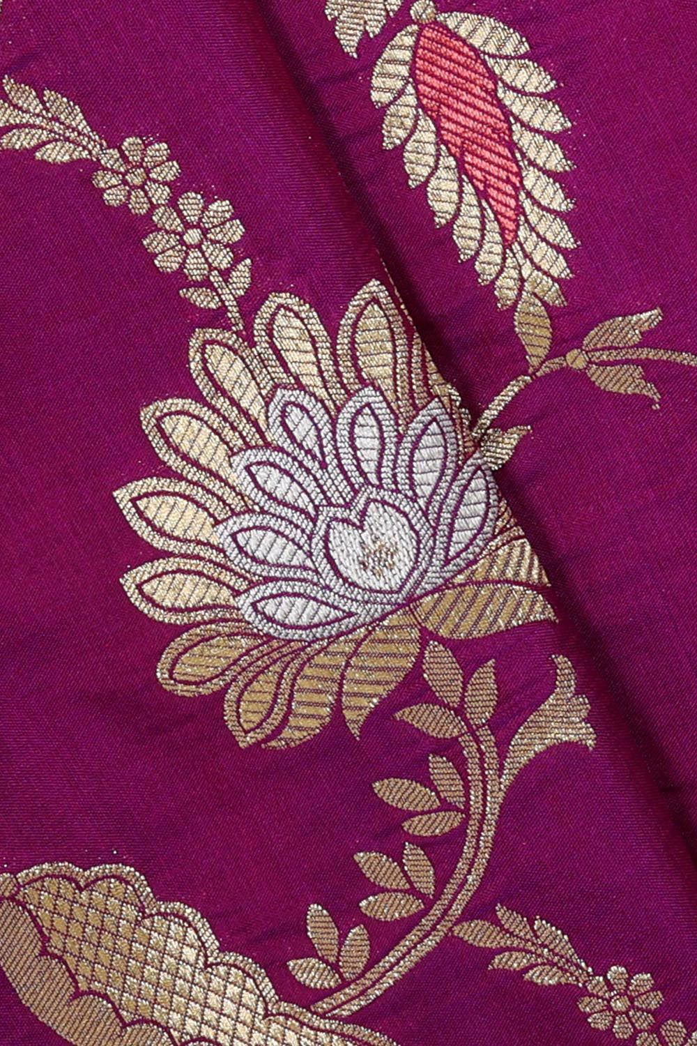 Collection of Banarasi Silk Magenta Saree in a gallery layout