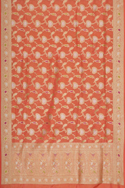 Image of Banarasi Silk Peach Tissue Saree