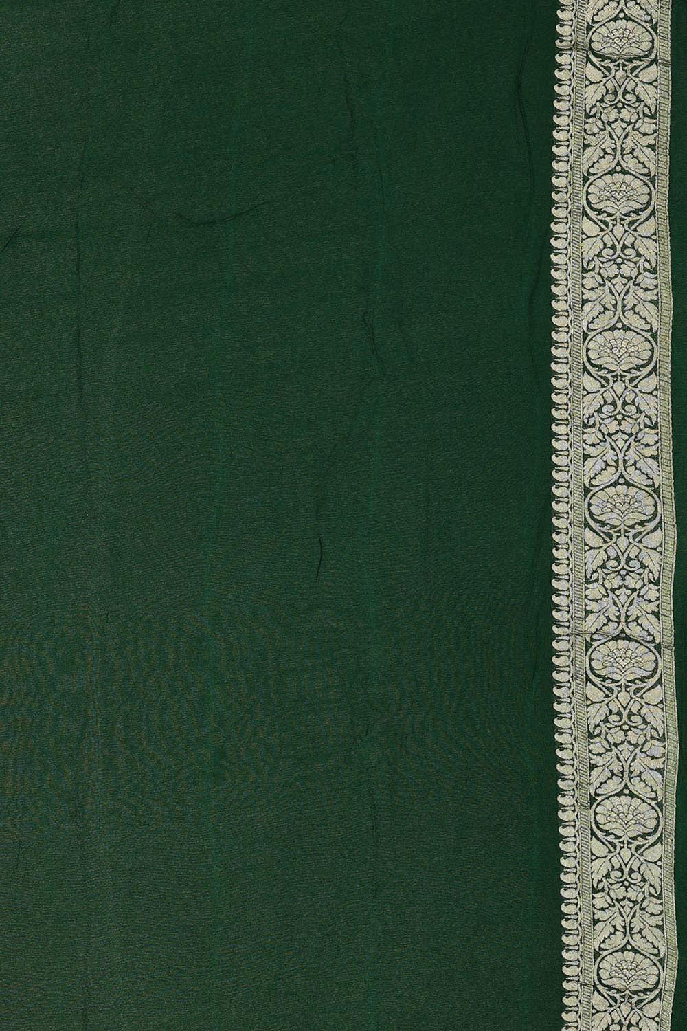 Banarasi Georgette Bottle Green Saree