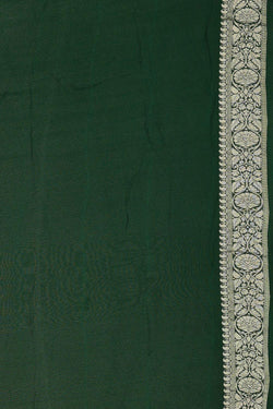 Image of Banarasi Georgette Bottle Green Saree