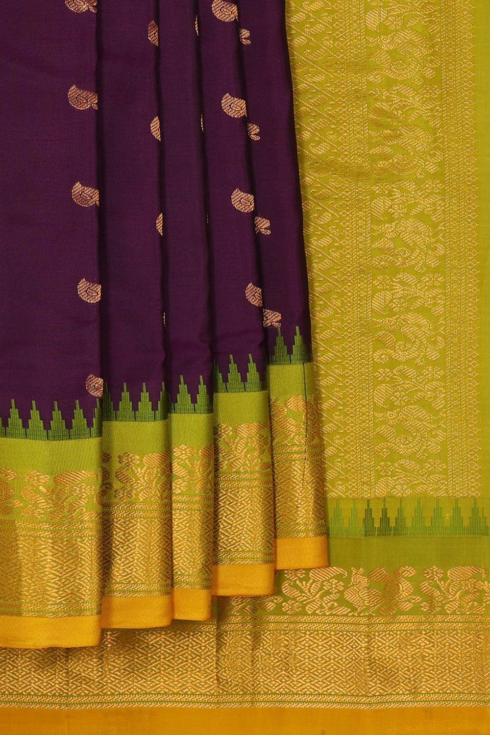 Gadwal Silk Violet Saree