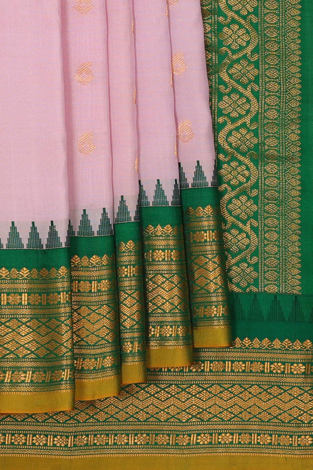 Gadwal Silk Baby Pink Saree