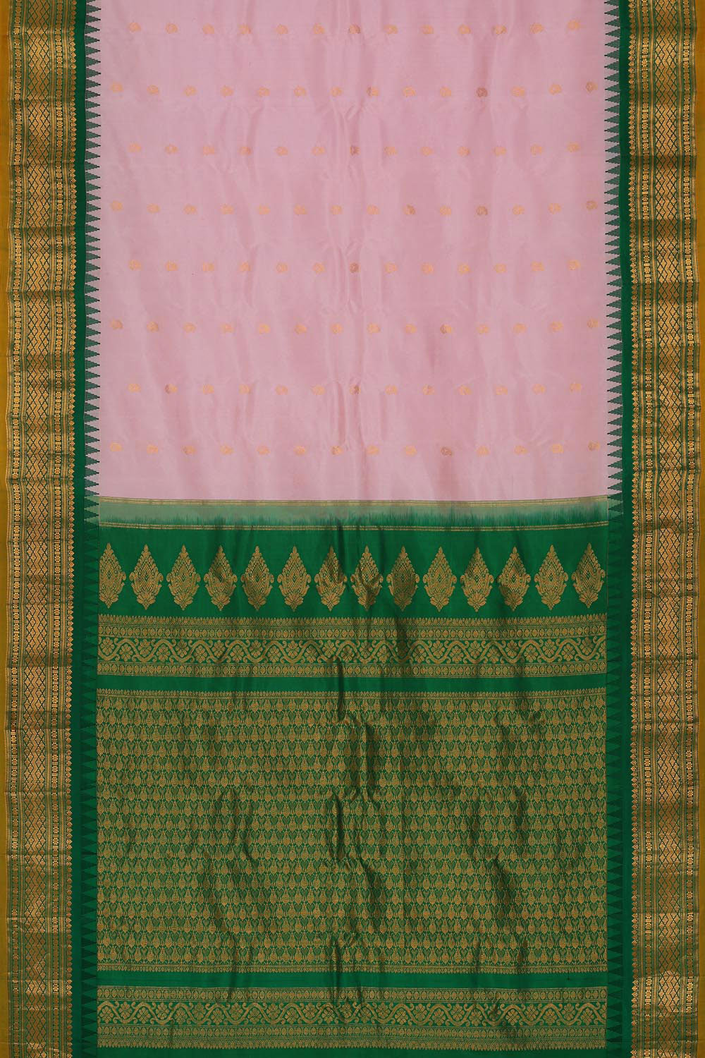 Gadwal Silk Baby Pink Saree