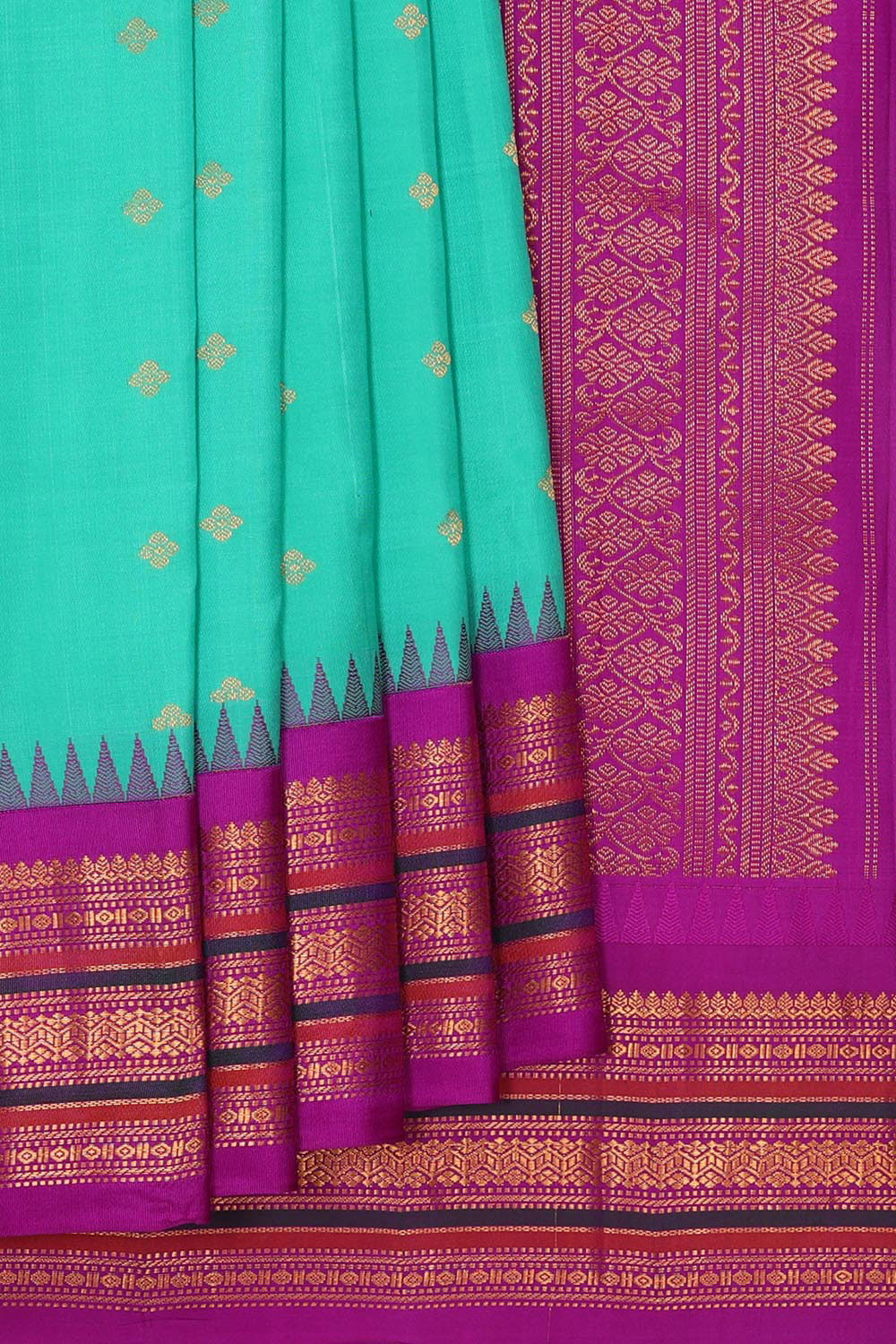 Gadwal Silk Sea Green Saree