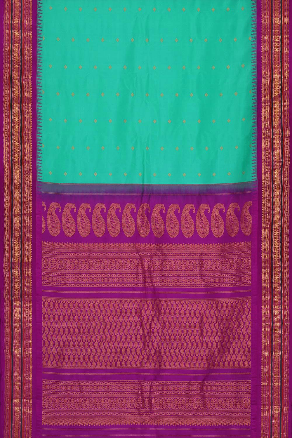 Gadwal Silk Sea Green Saree