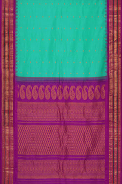 Image of Gadwal Silk Sea Green Saree