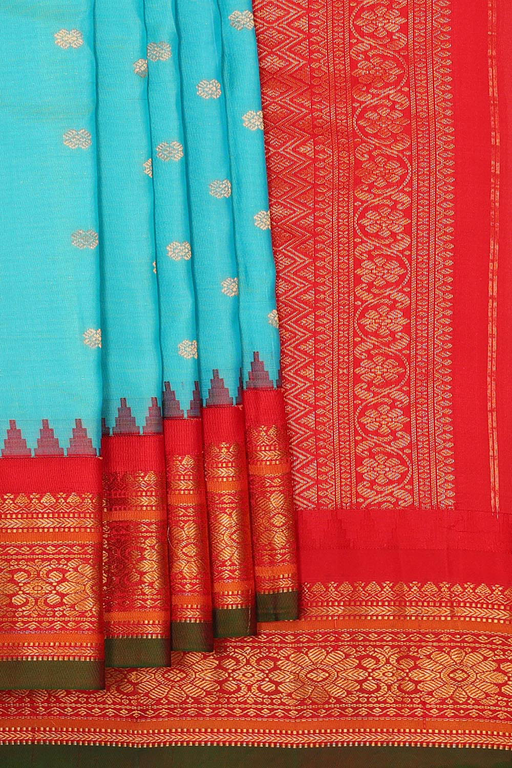 Gadwal Silk Sky Blue Saree