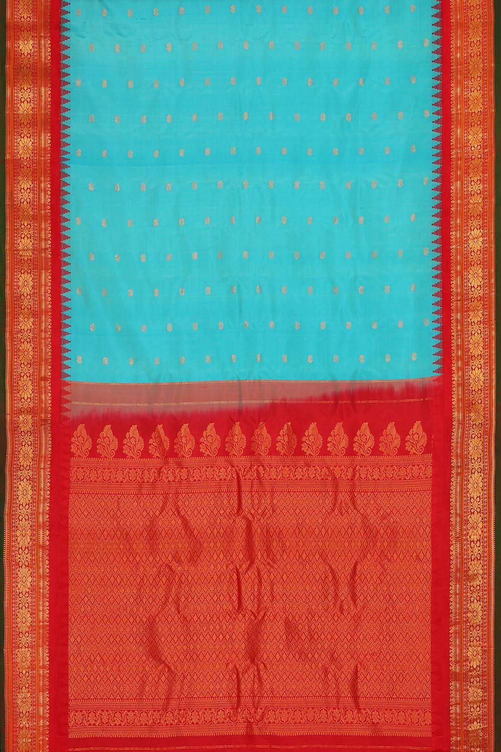 Gadwal Silk Sky Blue Saree