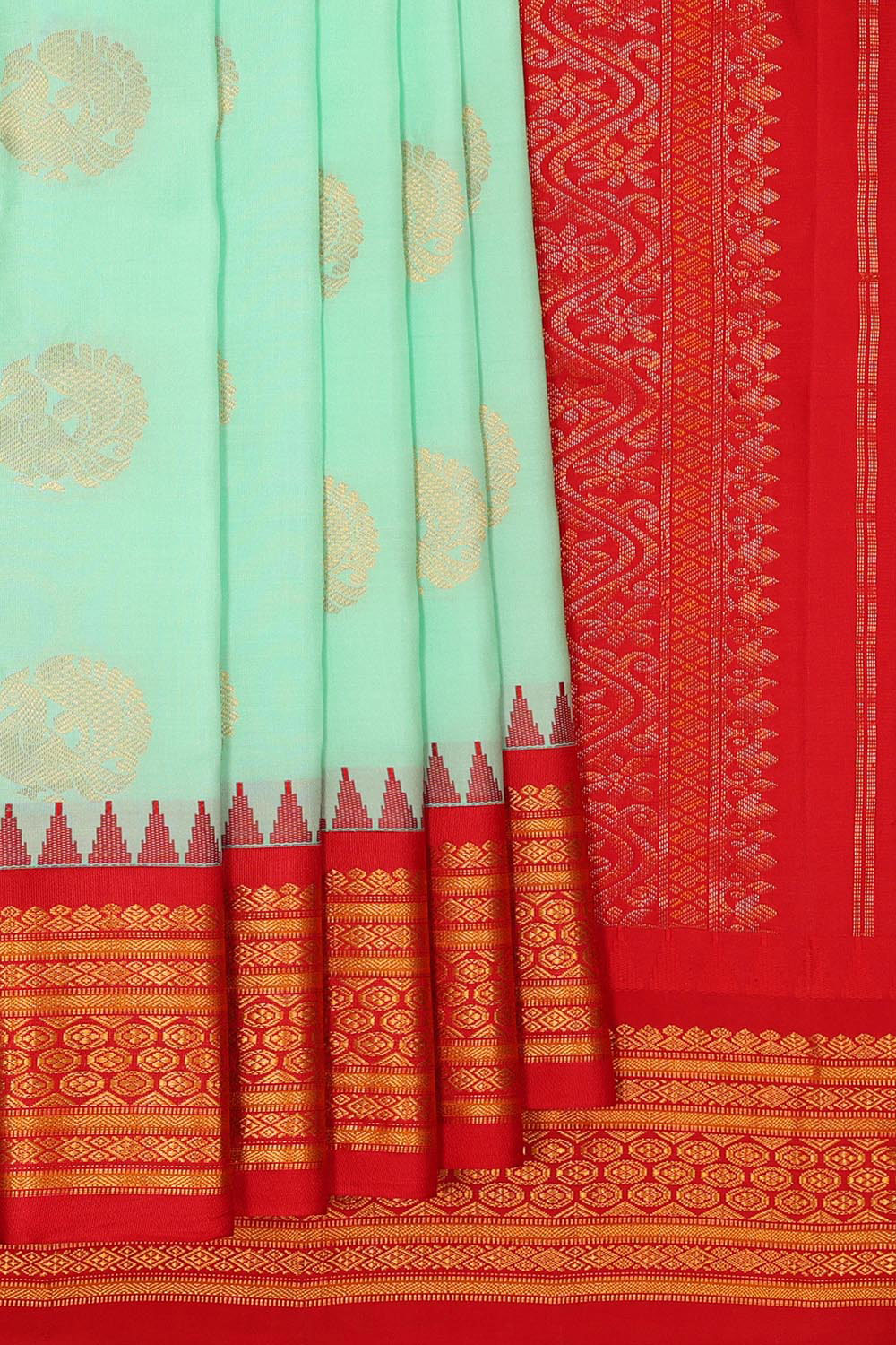 Gadwal Silk Light Mint Green Saree