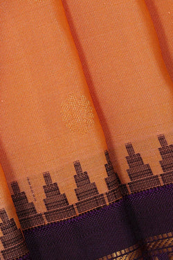 Image of Gadwal Silk Peach Saree