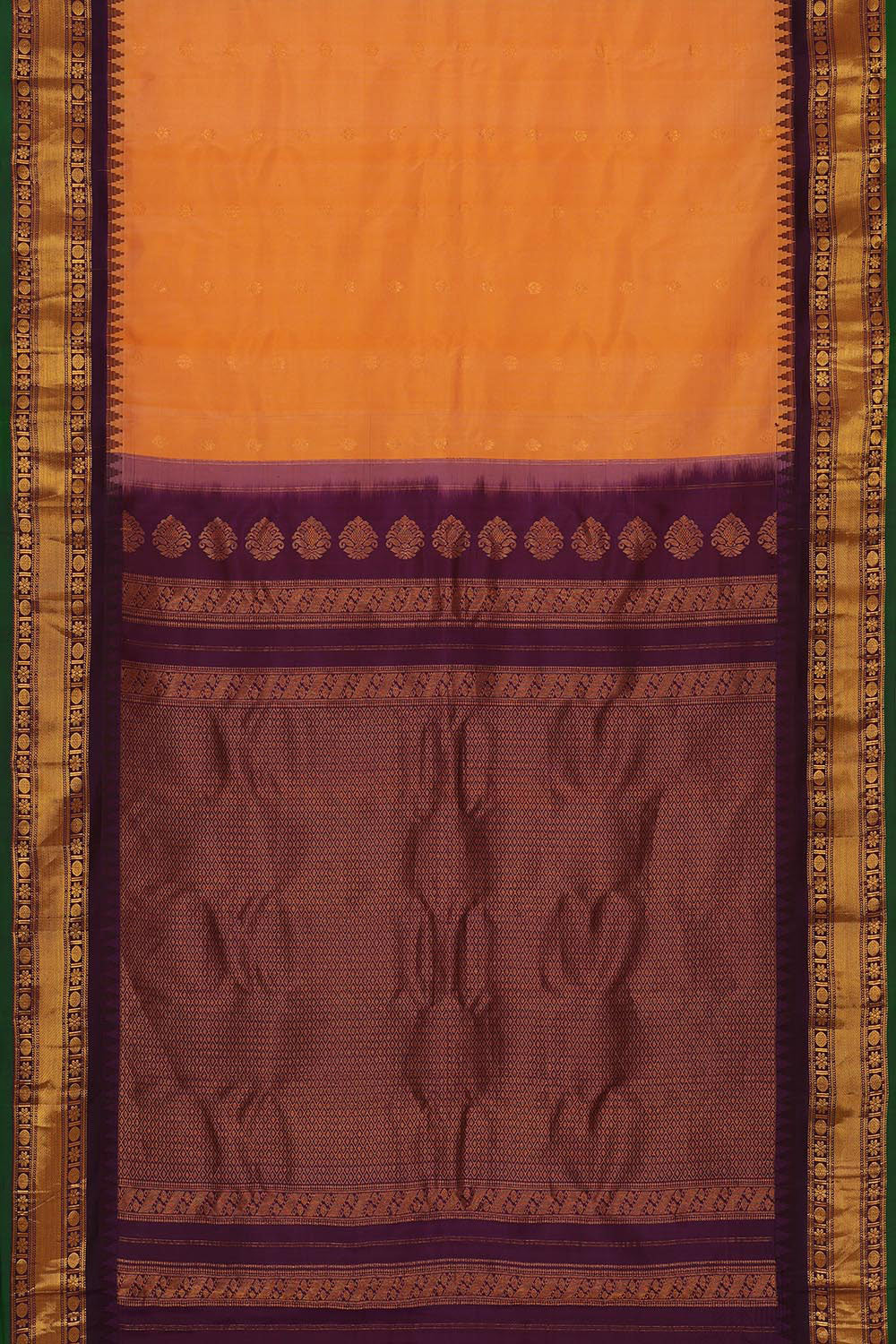 Gadwal Silk Peach Saree