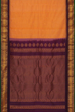 Image of Gadwal Silk Peach Saree