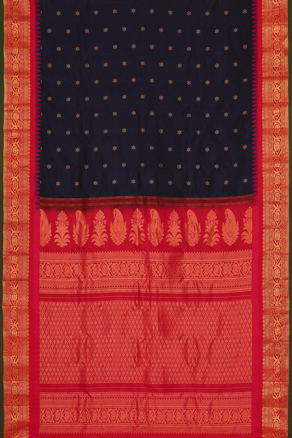 Gadwal Silk Navy Blue Saree