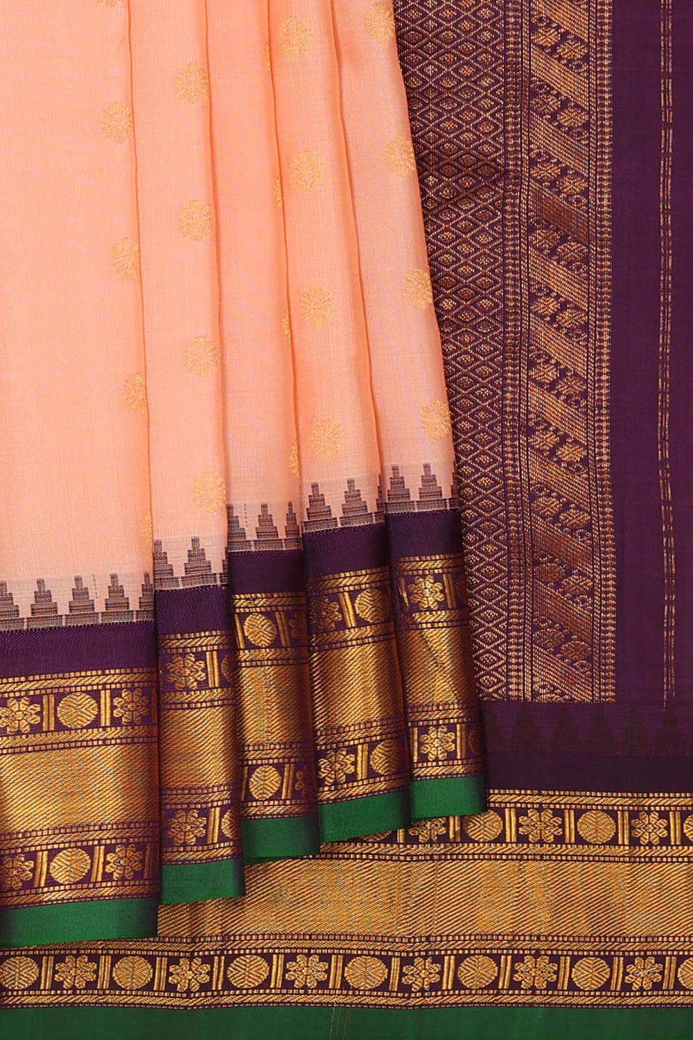 Gadwal Silk Light Peach Saree