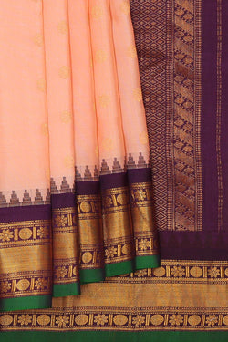 Image of Gadwal Silk Light Peach Saree