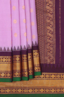 Image of Gadwal Silk Lavender Pink Saree