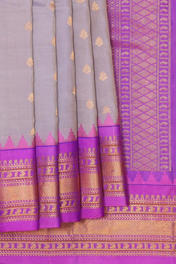 Image of Gadwal Silk Grey Saree