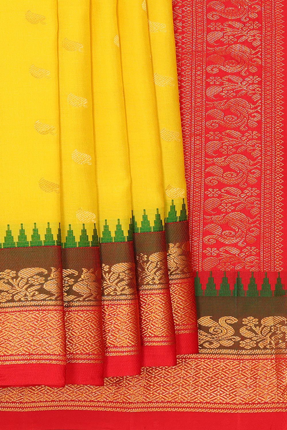 Gadwal Silk Yellow Saree