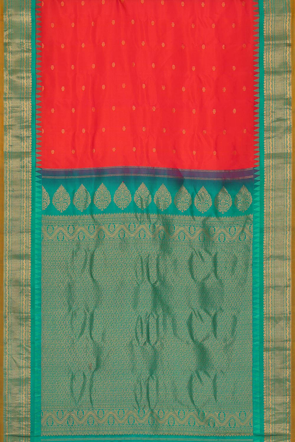 Gadwal Silk Red Saree