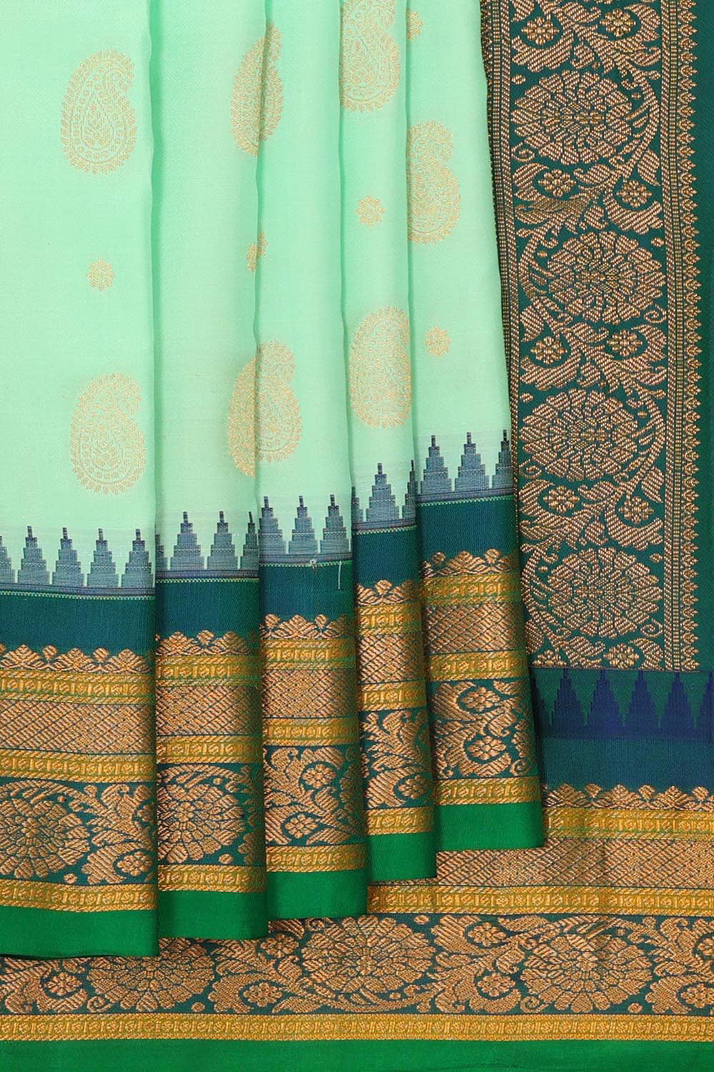 Gadwal Silk Light Mint Green Saree