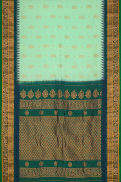 Image of Gadwal Silk Light Mint Green Saree