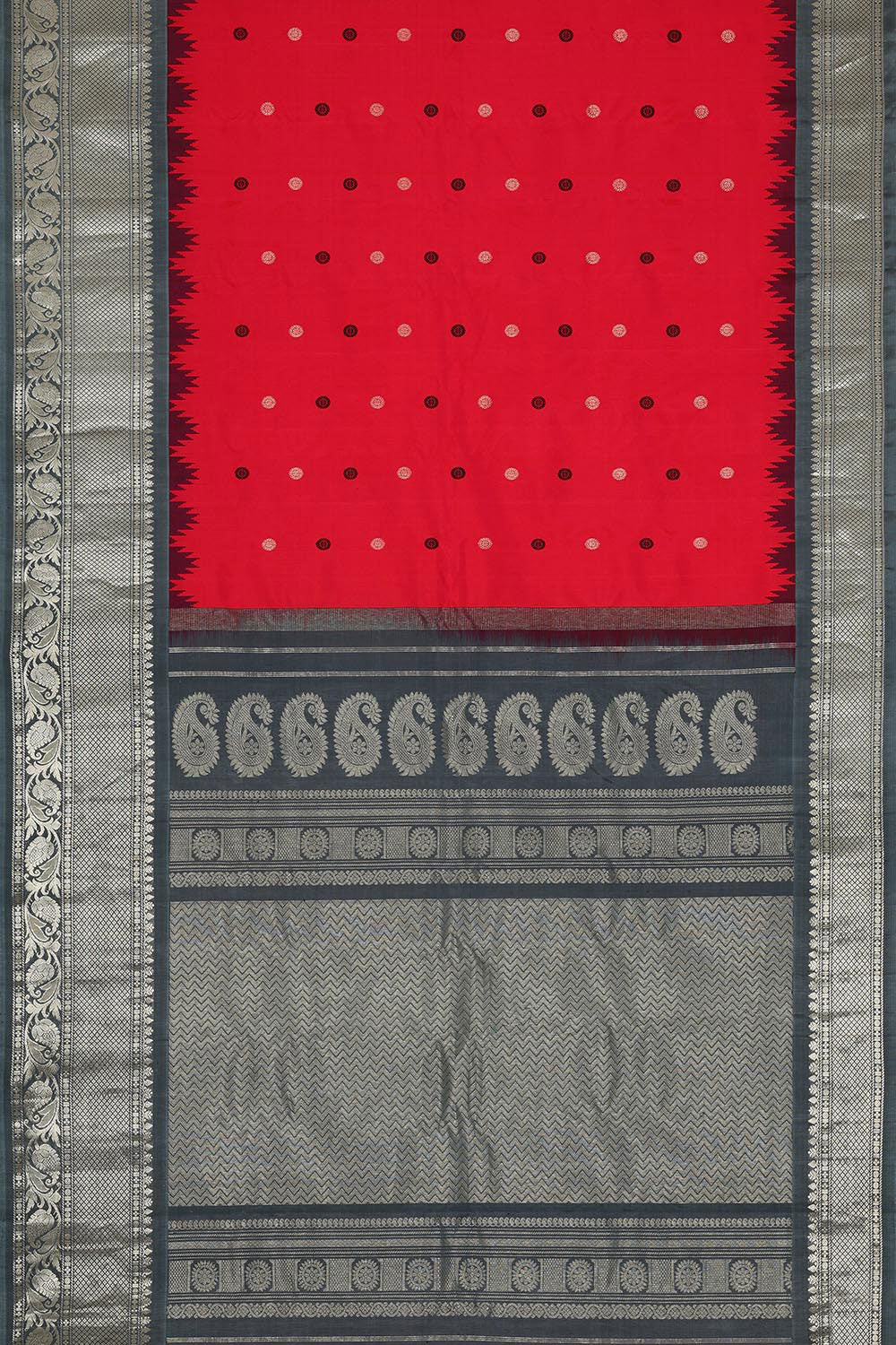 Gadwal Silk Red Saree