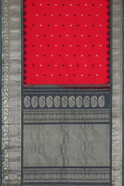 Image of Gadwal Silk Red Saree