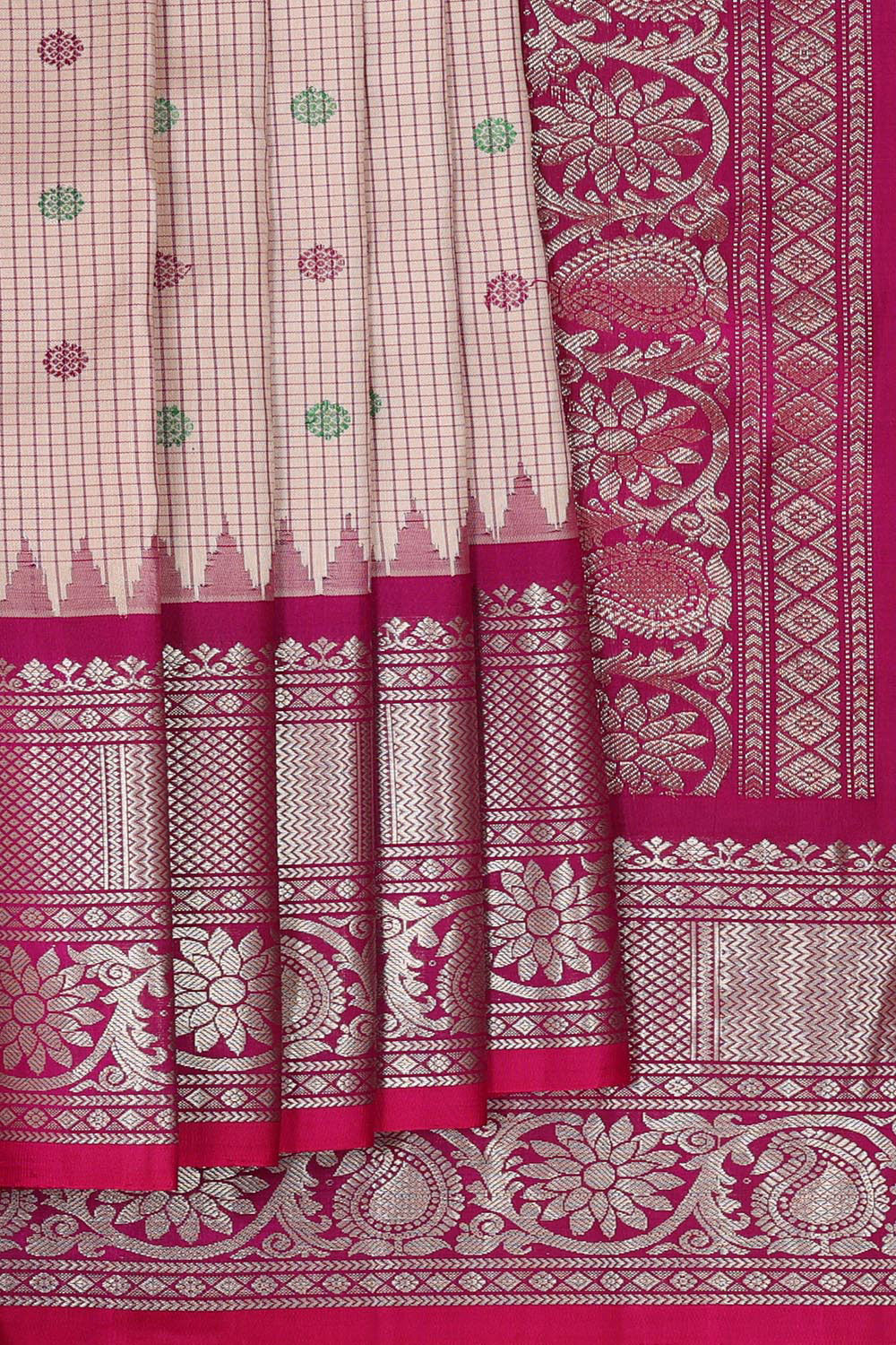 Gadwal Silk Cream Saree