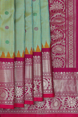 Image of Gadwal Silk Mint Green Saree