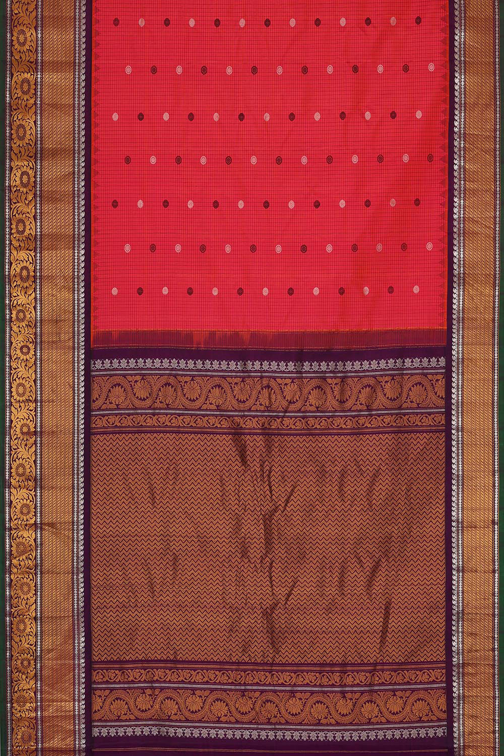 Gadwal Silk Pinkish Red Saree