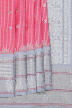 Image of Gadwal Silk Pink Saree