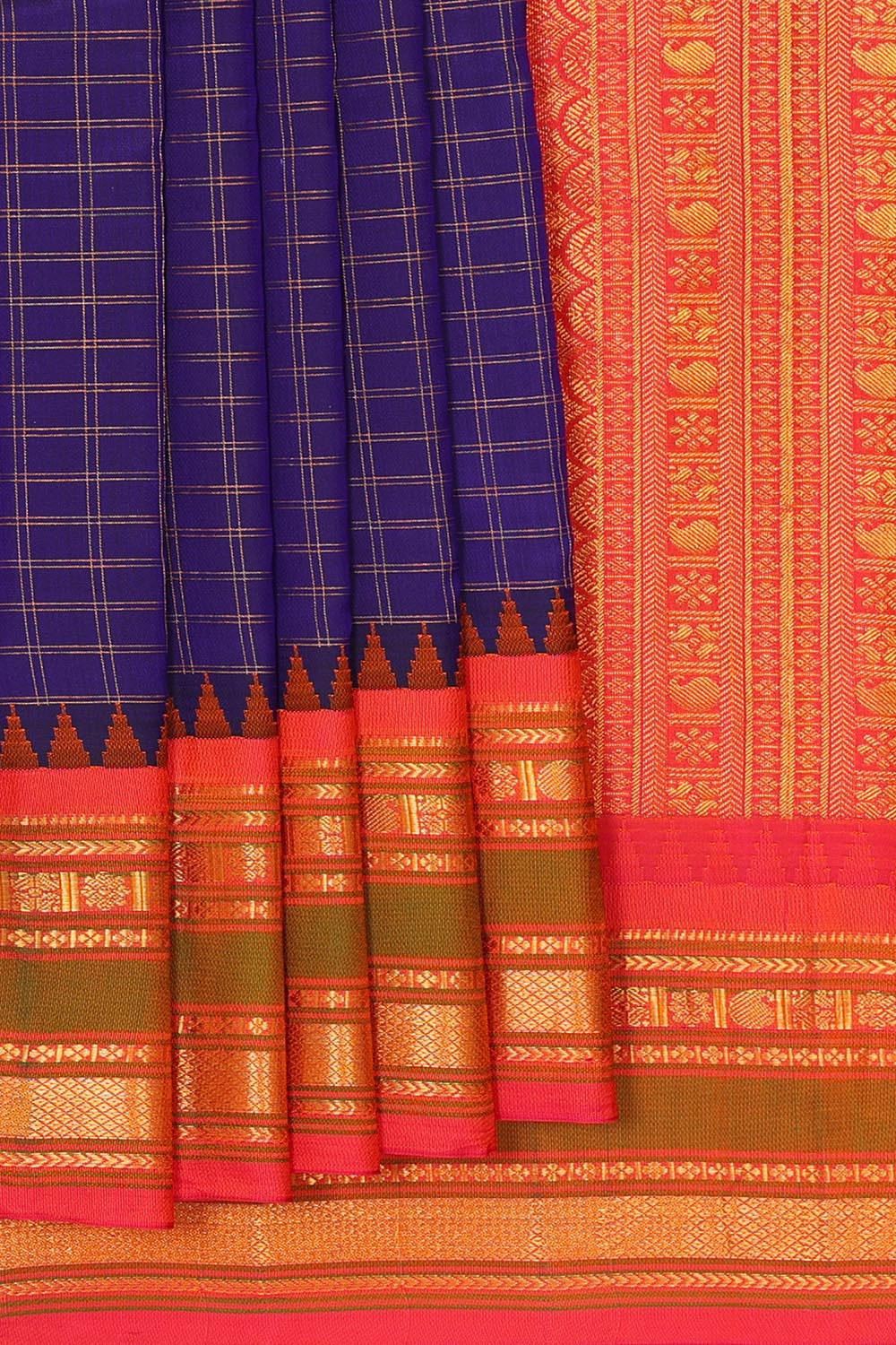 Gadwal Silk Violet Saree