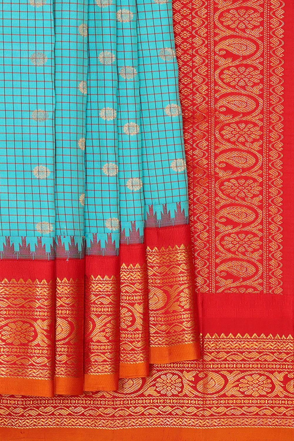 Gadwal Silk Sky Blue Saree