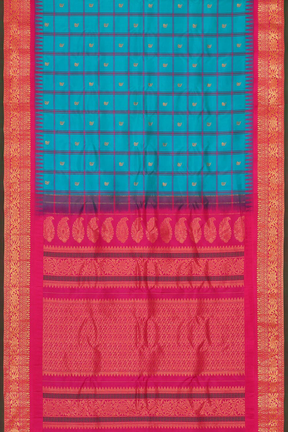 Gadwal Silk Sky Blue Saree