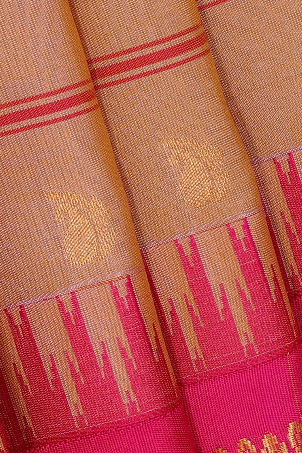 Gadwal Silk Dark Cream Saree