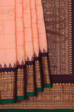 Image of Gadwal Silk Light Peach Saree