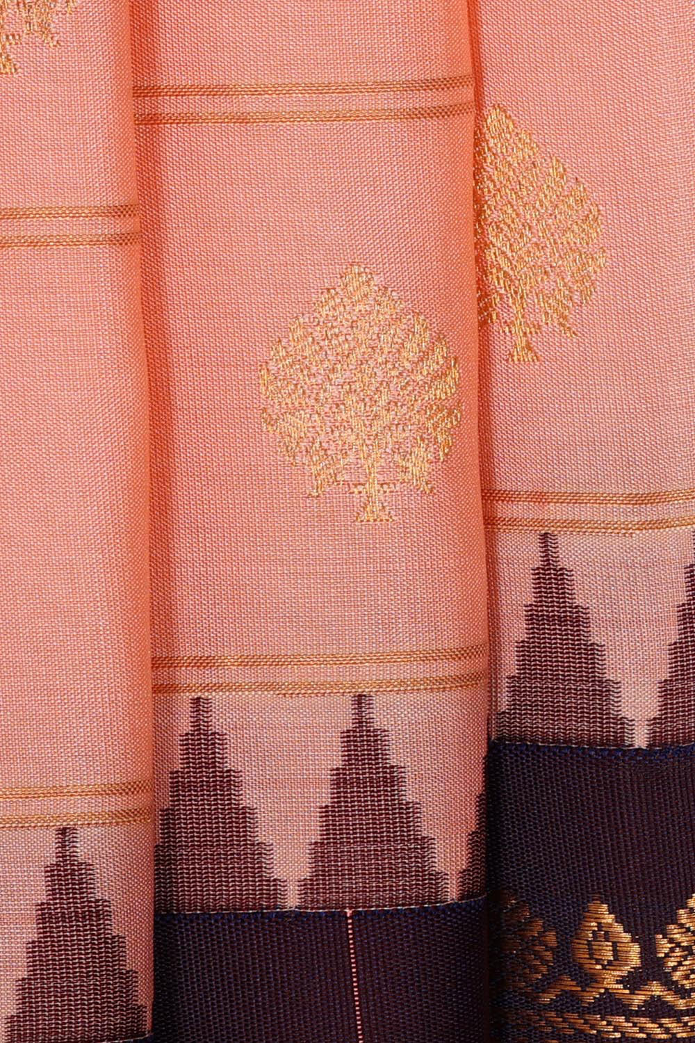 Gadwal Silk Light Peach Saree