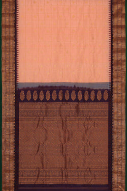 Image of Gadwal Silk Light Peach Saree