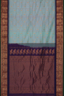 Image of Gadwal Silk Misty Blue Saree