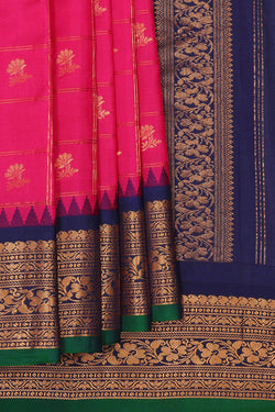 Image of Gadwal Silk Rani Pink Saree