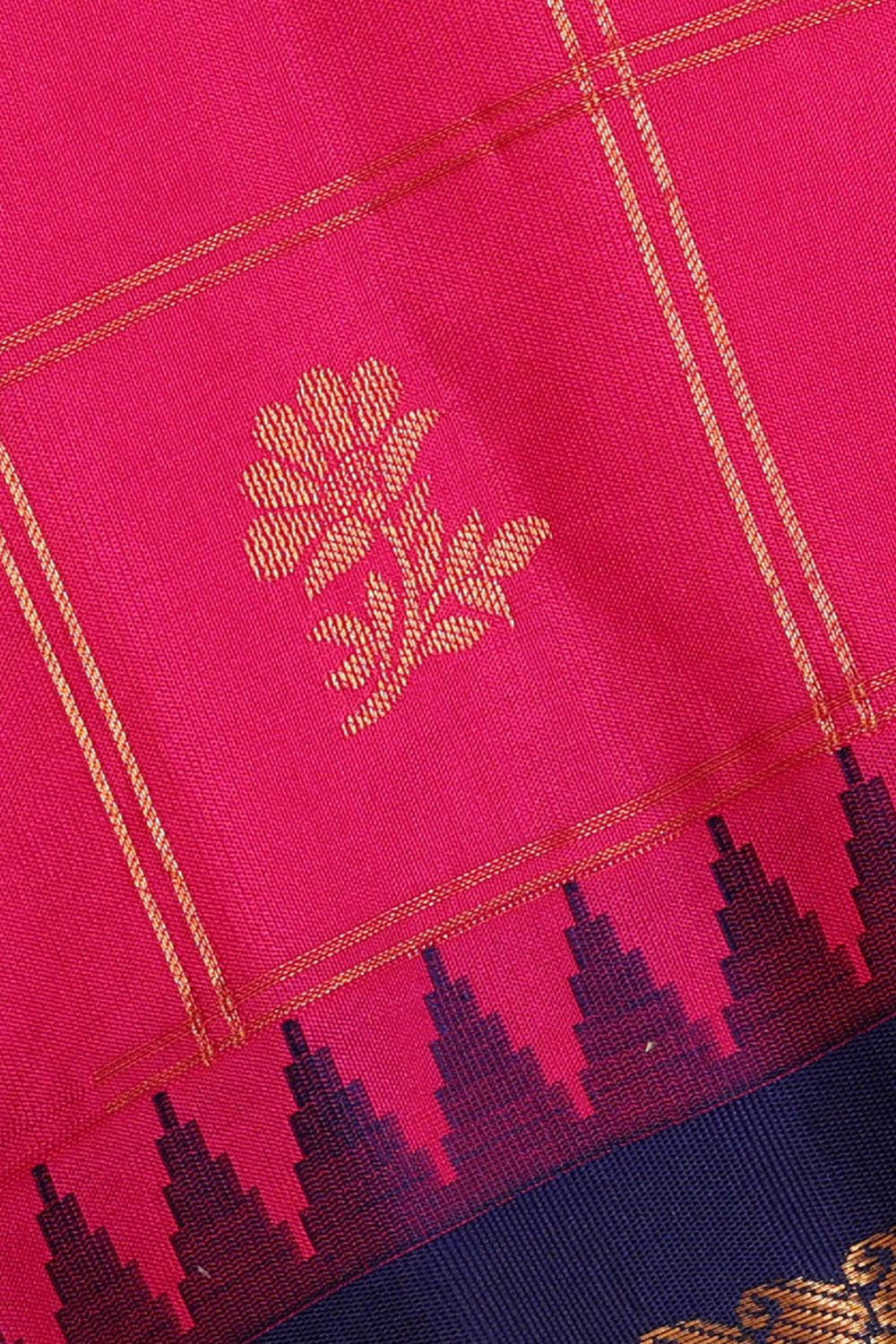 Gadwal Silk Rani Pink Saree