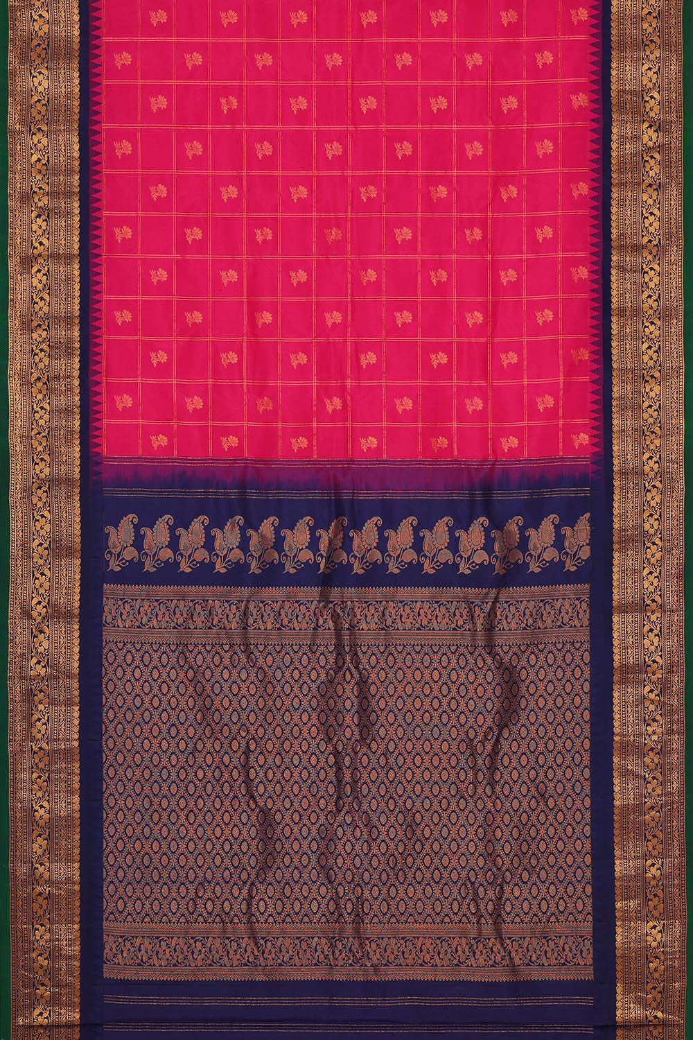 Gadwal Silk Rani Pink Saree