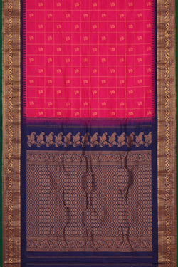 Image of Gadwal Silk Rani Pink Saree