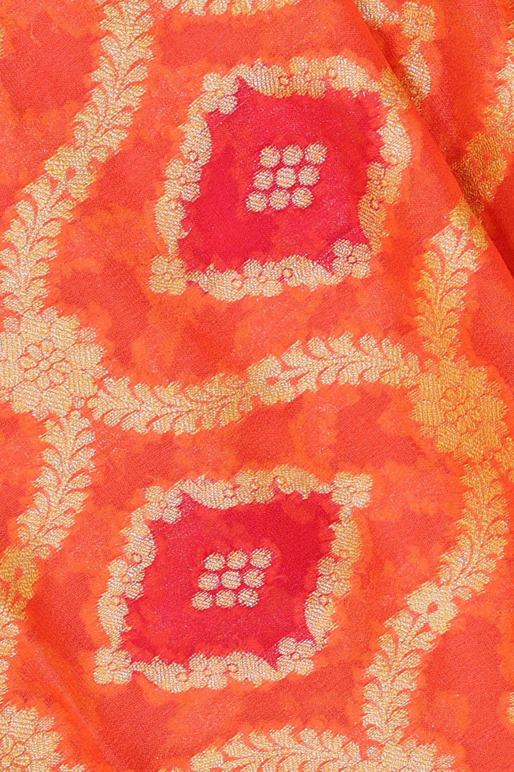 Banarasi Semi Georgette Orange Saree