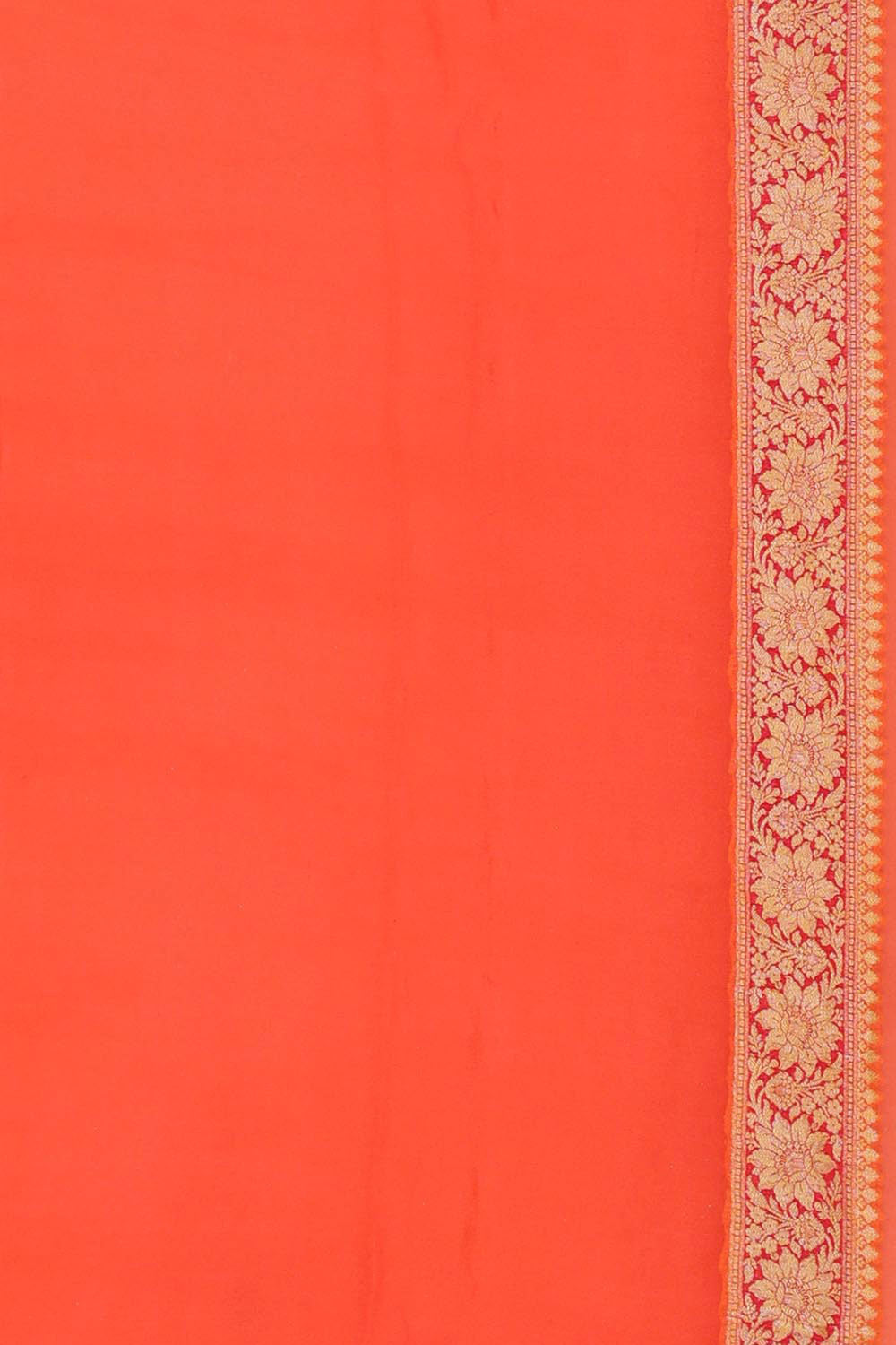 Banarasi Semi Georgette Orange Saree