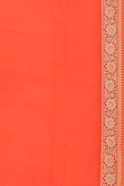 Image of Banarasi Semi Georgette Orange Saree