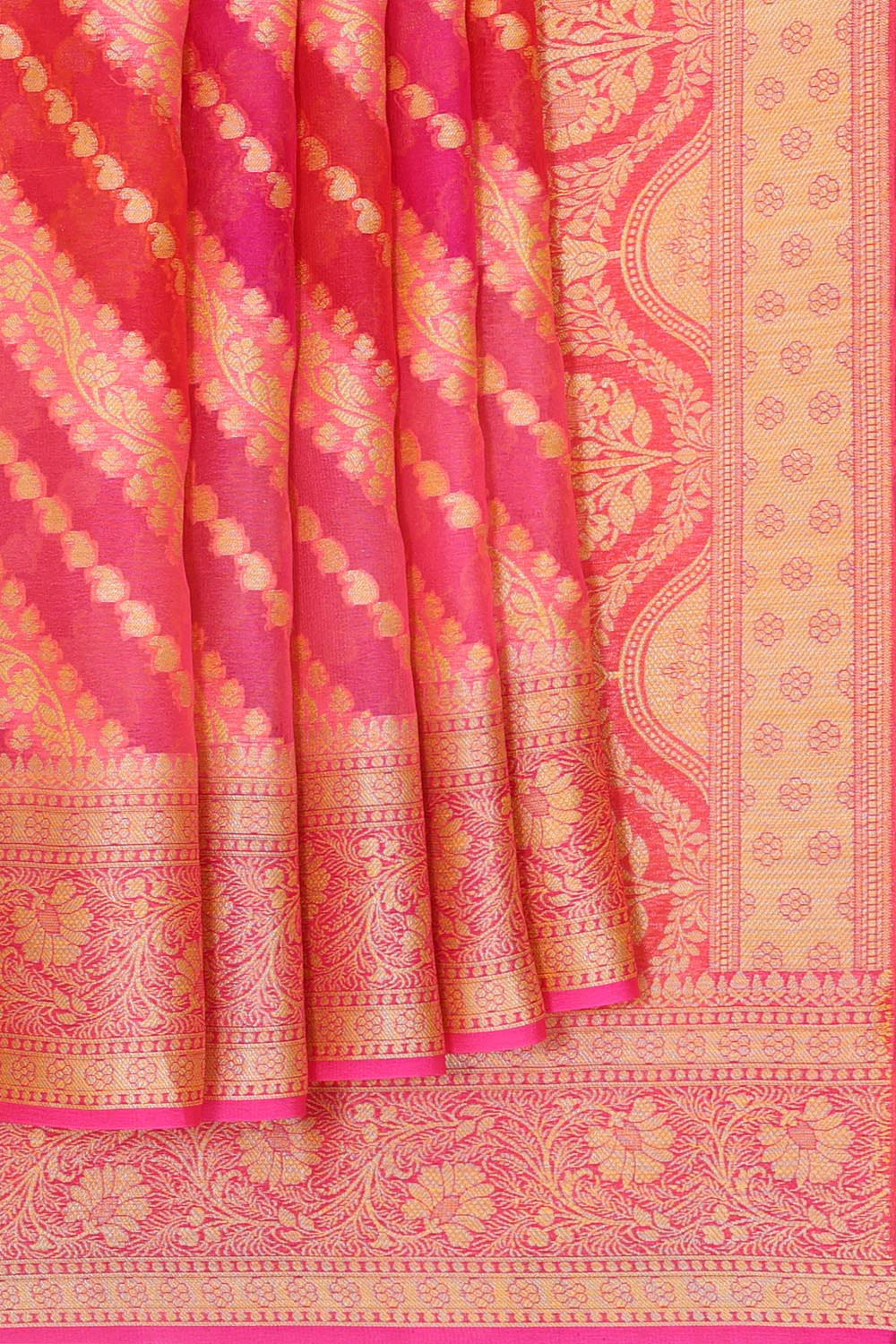 Banarasi Semi Georgette Pink Saree