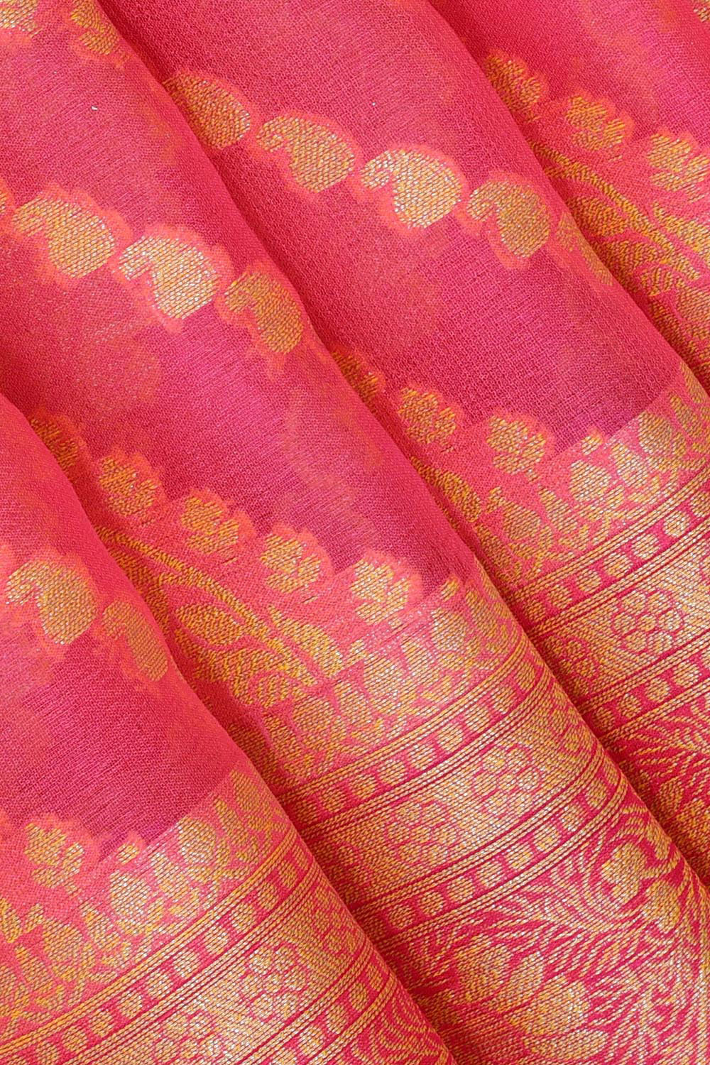 Banarasi Semi Georgette Pink Saree